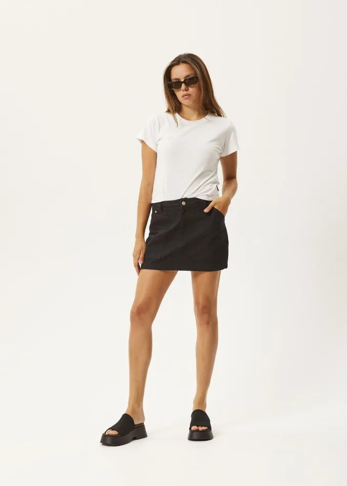 Women Skirts Afends AFENDS Womens Lexi 8211 Cargo Mini Skirt 8211 Washed Black