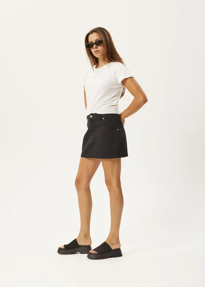 Women Skirts Afends AFENDS Womens Lexi 8211 Cargo Mini Skirt 8211 Washed Black