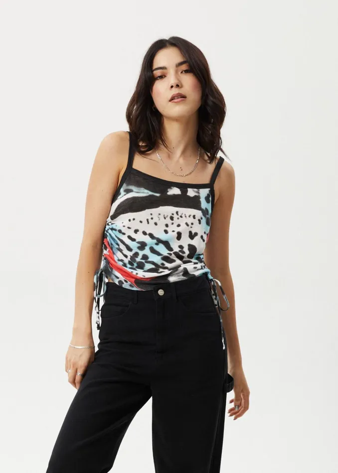 Women Sleeveless Afends AFENDS Womens Dossy 8211 Sheer Cami 8211 Black