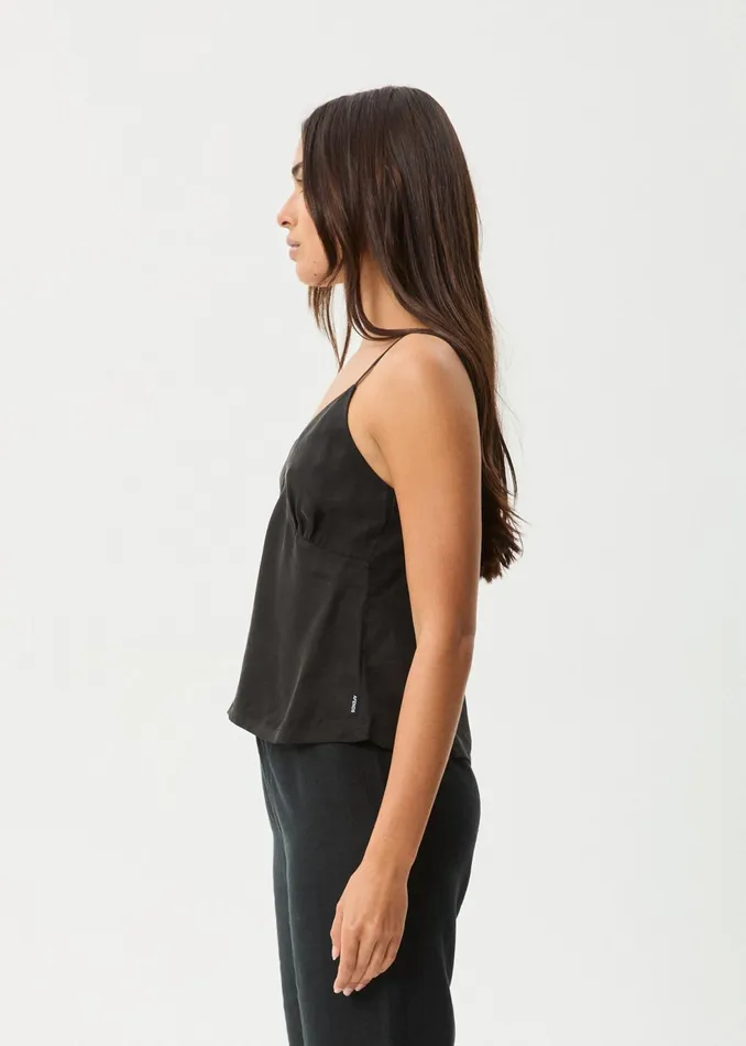 Women Sleeveless Afends AFENDS Womens Gemma 8211 Cupro Cami Top 8211 Black