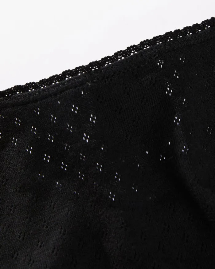 Women Sleeveless Afends AFENDS Womens Lilah 8211 Pointelle Cropped Tank 8211 Black