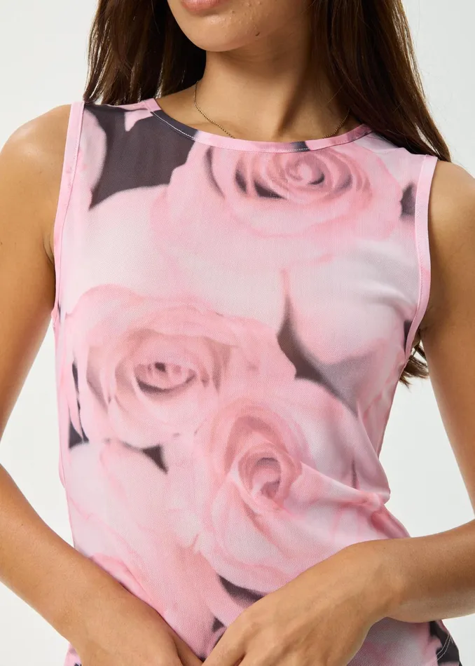 Women Sleeveless Afends AFENDS Womens Marinette 8211 Sheer Sleeveless Top 8211 Rose