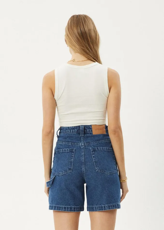 Women Sleeveless Afends AFENDS Womens Orchid 8211 Cropped Singlet 8211 Off White