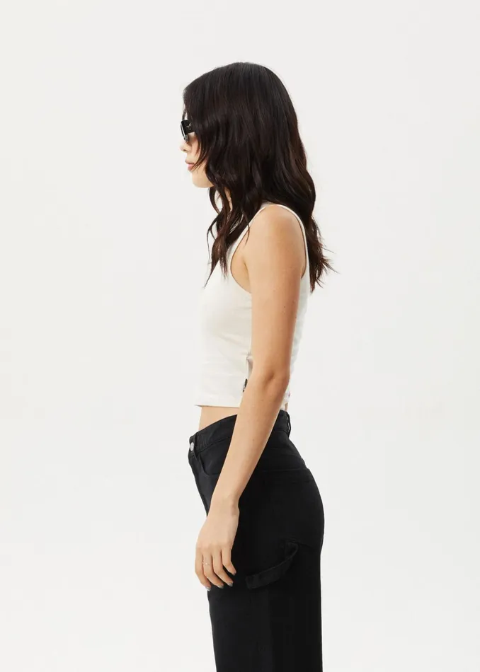 Women Sleeveless Afends AFENDS Womens Pulse 8211 Tank Top 8211 Moonbeam