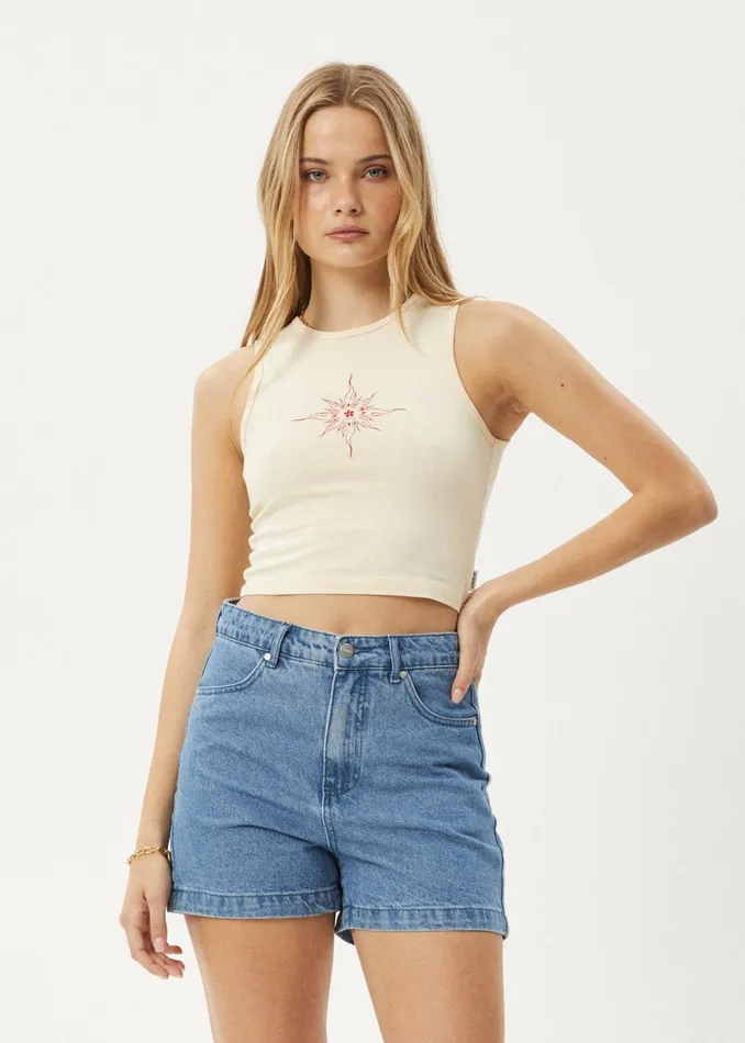 Women Sleeveless Afends AFENDS Womens Sunny 8211 Tank 8211 Sand