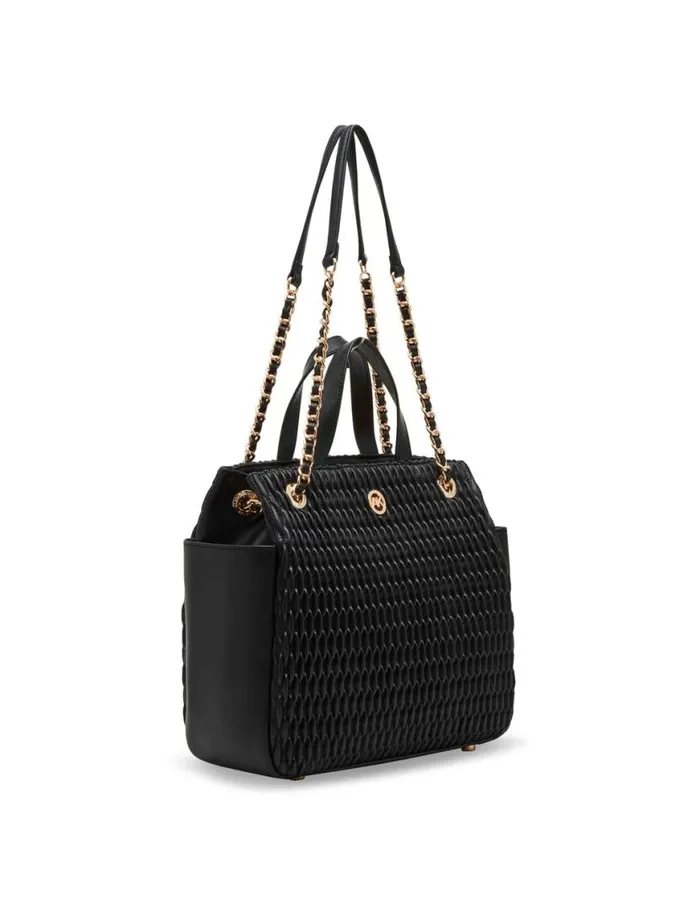 Women Small Ruched Tote With Convertible Strap Black Anne Klein Tote Bags