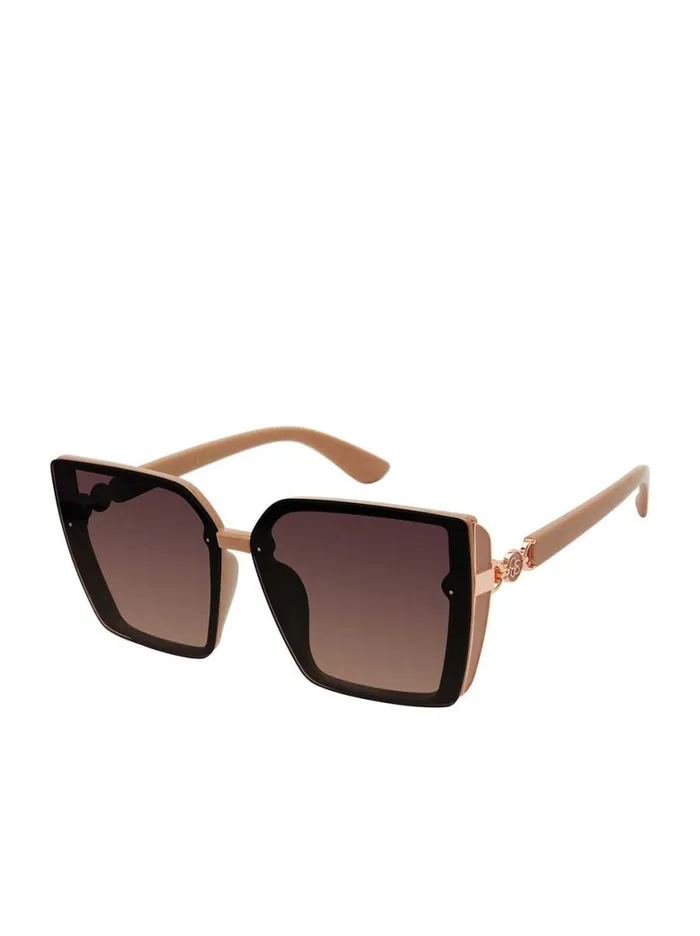 Women Square Side Shield Cat Eye Sunglasses In Nude Jessica Simpson Sunglasses