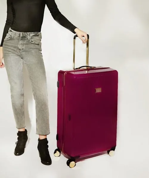 Women Suitcases Travel Bags and Luggage Dune London Olive Large 8211 Dark Pink Pink