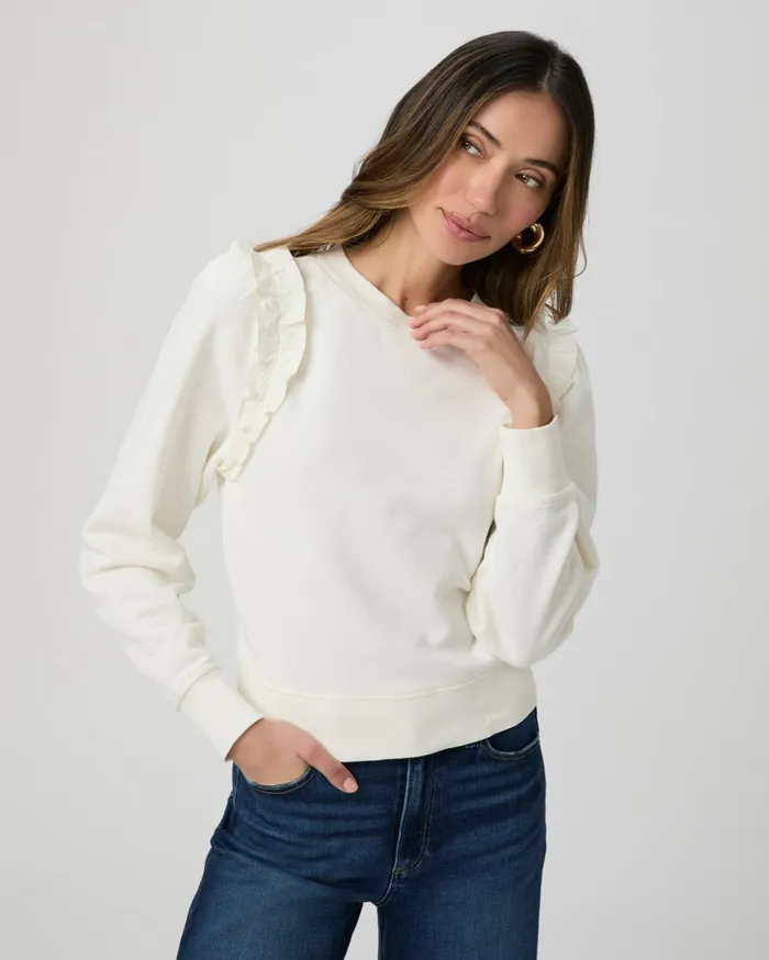 Women Sweaters and Sweatshirts PAIGE Alfira Sweatshirt 8211 Ivory
