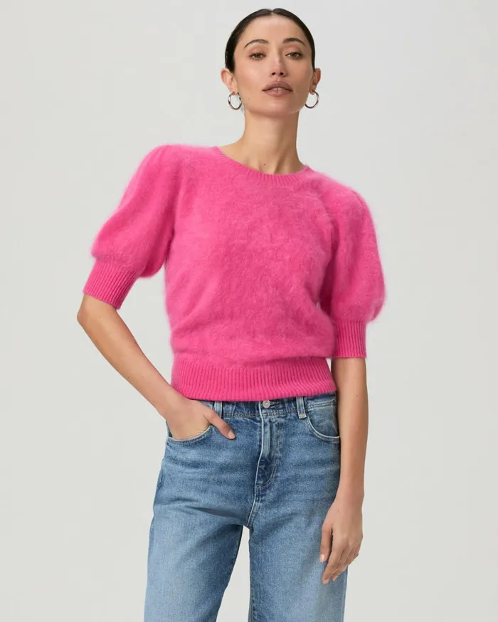 Women Sweaters and Sweatshirts PAIGE Gladiolus Sweater 8211 Cherries Jubilee Cashmere