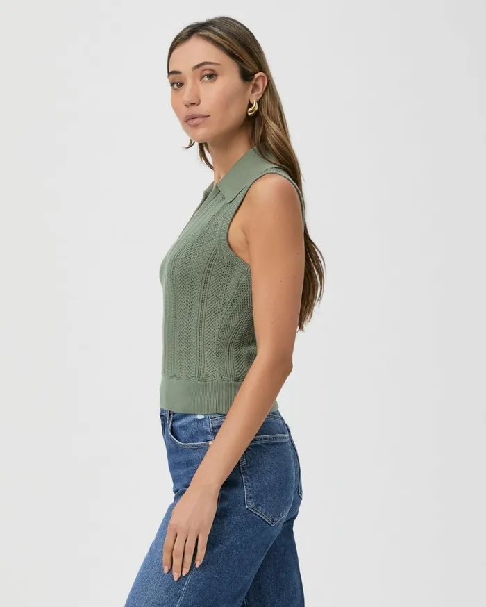 Women Sweaters and Sweatshirts PAIGE Rossana Sweater Tank 8211 Aloe