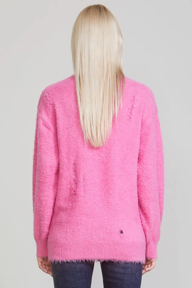 Women Sweaters R13 Shaggy Oversized Distressed Edge Cardigan 8211 Pink