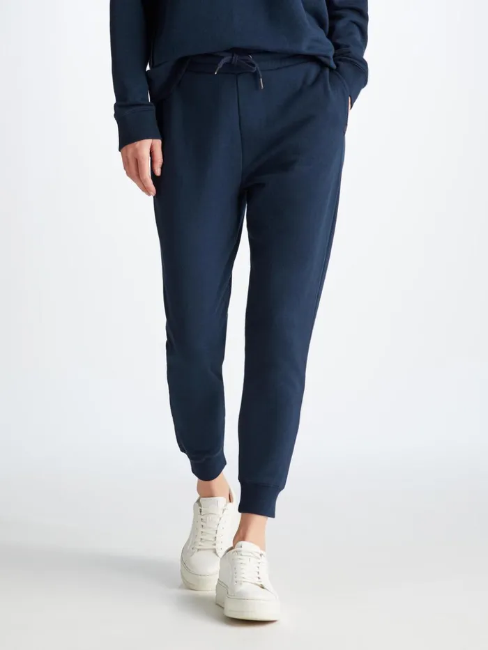 Women Sweatpants Quinn Cotton Modal Stretch Navy Derek Rose Casual Pants