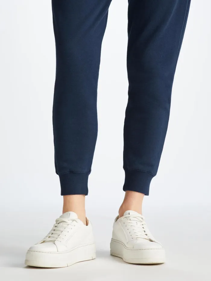 Women Sweatpants Quinn Cotton Modal Stretch Navy Derek Rose Casual Pants