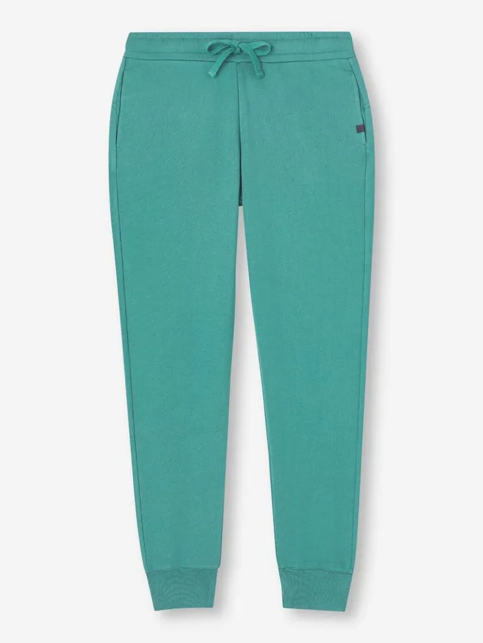 Women Sweatpants Quinn Cotton Modal Stretch Teal Derek Rose Casual Pants