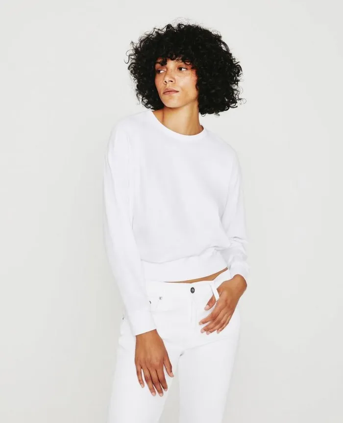 Women Sweatshirts AG Jeans Karter Pullover True White