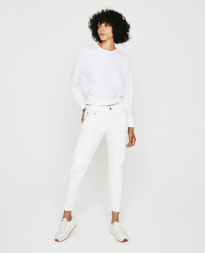 Women Sweatshirts AG Jeans Karter Pullover True White Women Sweatshirts AG Jeans Karter Pullover True White