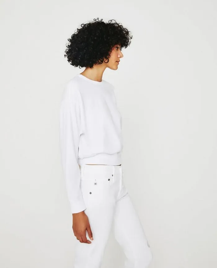 Women Sweatshirts AG Jeans Karter Pullover True White Women Sweatshirts AG Jeans Karter Pullover True White