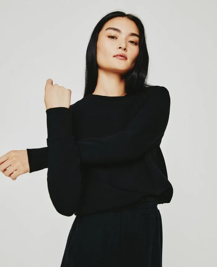 Women Sweatshirts AG Jeans Nova Crew True Black