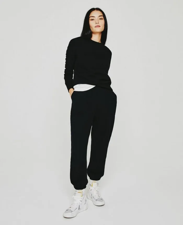 Women Sweatshirts AG Jeans Nova Crew True Black Women Sweatshirts AG Jeans Nova Crew True Black