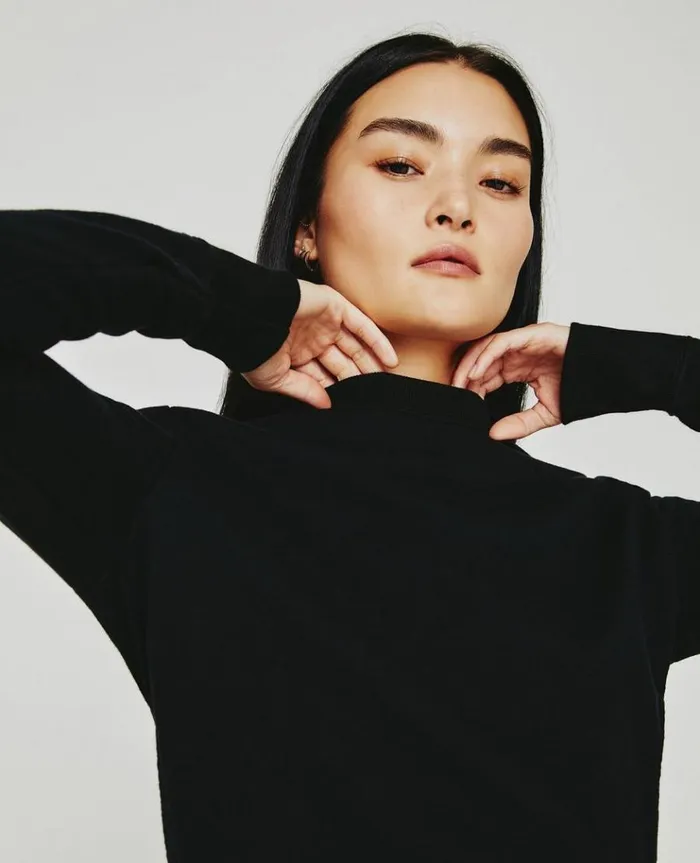 Women Sweatshirts AG Jeans Nova Crew True Black Women Sweatshirts AG Jeans Nova Crew True Black