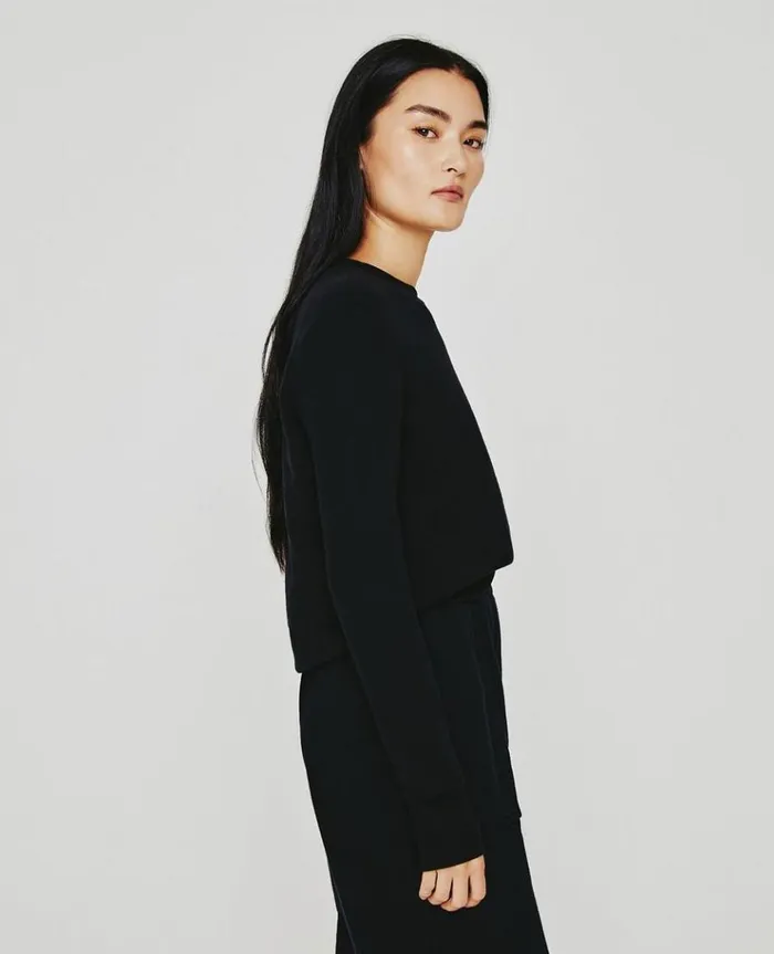 Women Sweatshirts AG Jeans Nova Crew True Black Women Sweatshirts AG Jeans Nova Crew True Black