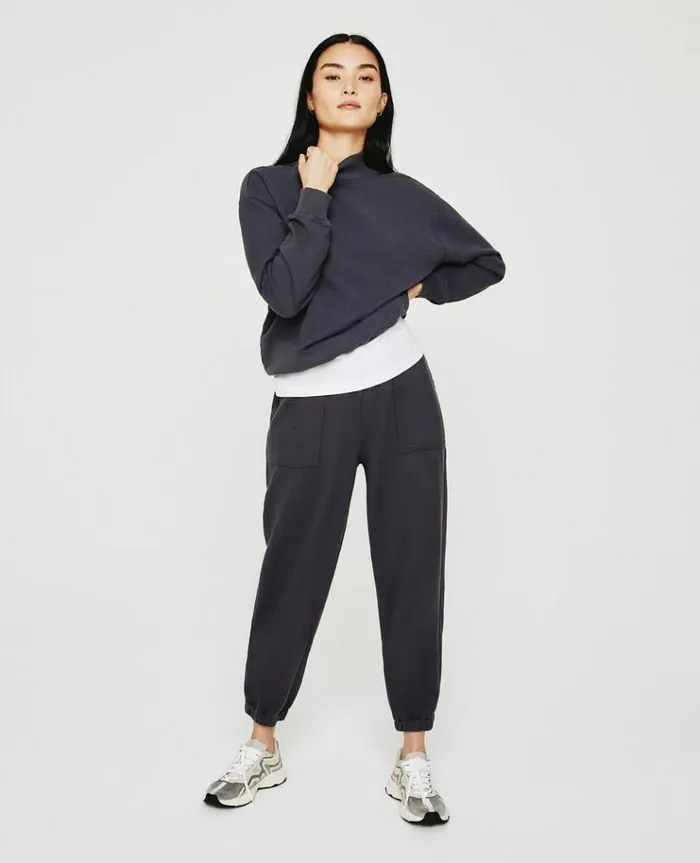 Women Sweatshirts AG Jeans Nova Mock Ink Stone Women Sweatshirts AG Jeans Nova Mock Ink Stone