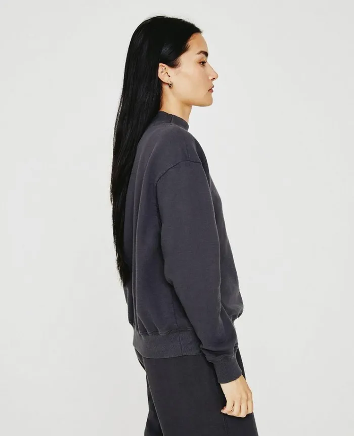 Women Sweatshirts AG Jeans Nova Mock Ink Stone Women Sweatshirts AG Jeans Nova Mock Ink Stone