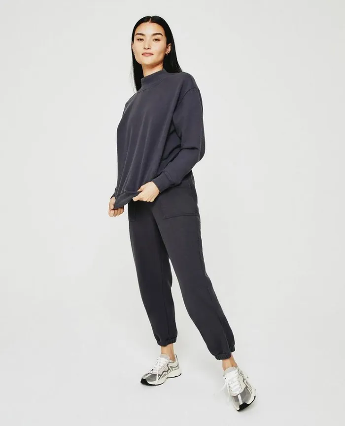 Women Sweatshirts AG Jeans Nova Mock Ink Stone Women Sweatshirts AG Jeans Nova Mock Ink Stone
