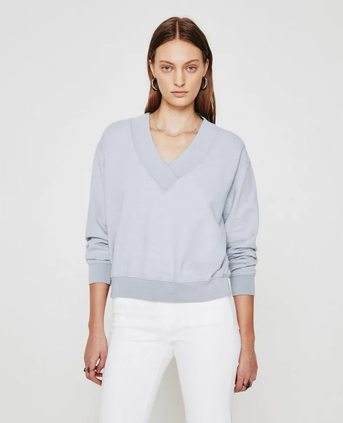 Women Sweatshirts AG Jeans Nova Vee White Sands