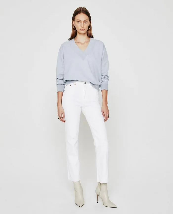 Women Sweatshirts AG Jeans Nova Vee White Sands Women Sweatshirts AG Jeans Nova Vee White Sands