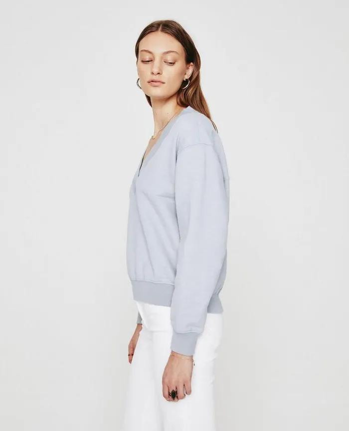 Women Sweatshirts AG Jeans Nova Vee White Sands Women Sweatshirts AG Jeans Nova Vee White Sands