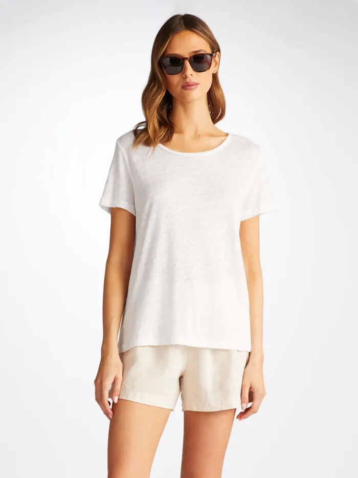 Women TShirt Jordan Linen White Derek Rose Short Sleeve TShirts