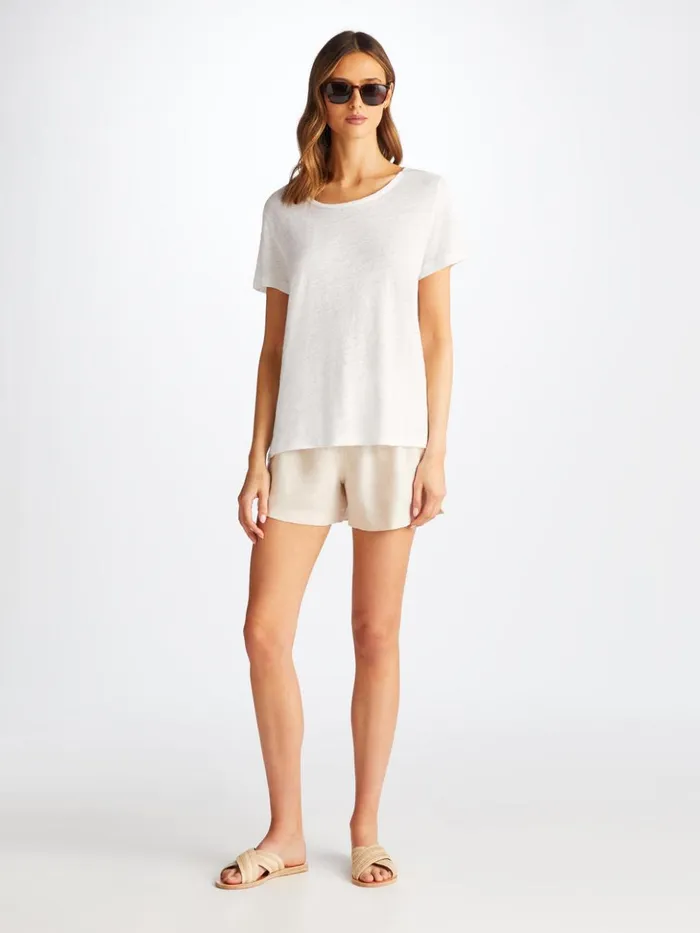 Women TShirt Jordan Linen White Derek Rose Short Sleeve TShirts