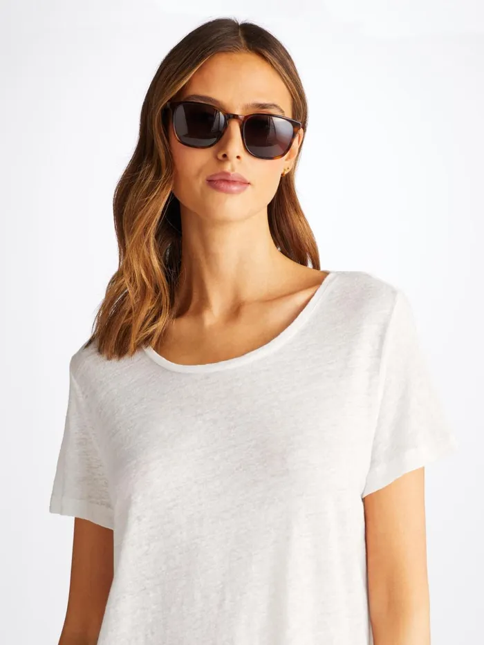 Women TShirt Jordan Linen White Derek Rose Short Sleeve TShirts