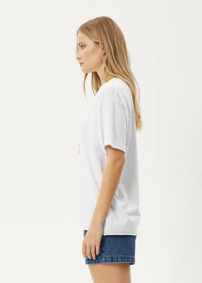 Women TShirts Afends AFENDS Womens Dixie 8211 Oversized Tee 8211 White
