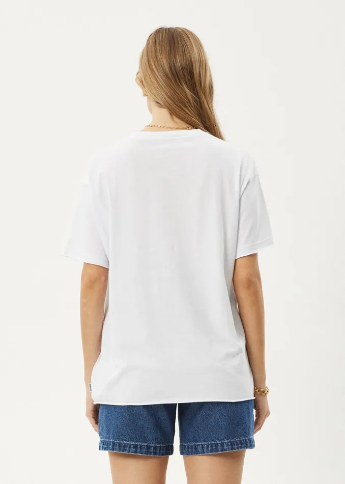Women TShirts Afends AFENDS Womens Dixie 8211 Oversized Tee 8211 White