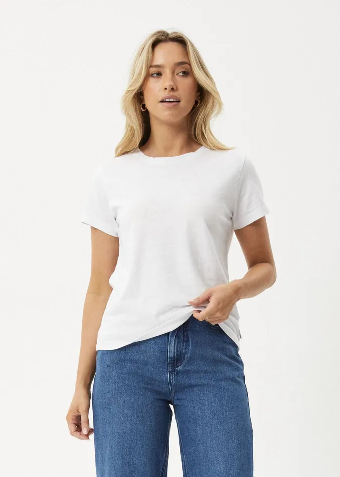 Women TShirts Afends AFENDS Womens Eden 8211 Regular Fit Tee 8211 White