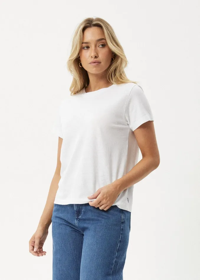 Women TShirts Afends AFENDS Womens Eden 8211 Regular Fit Tee 8211 White