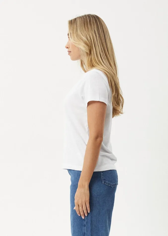 Women TShirts Afends AFENDS Womens Eden 8211 Regular Fit Tee 8211 White