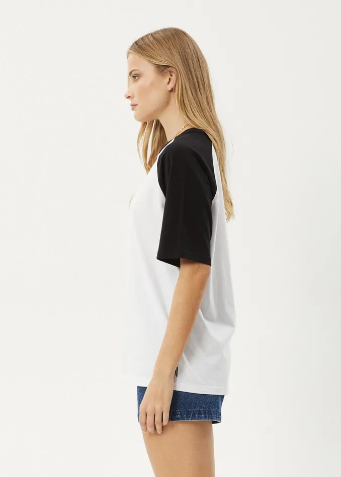 Women TShirts Afends AFENDS Womens Ryan 8211 Oversized Raglan Tee 8211 Black