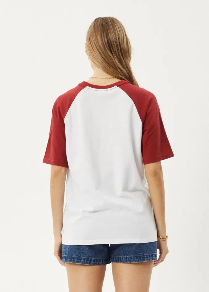 Women TShirts Afends AFENDS Womens Ryan 8211 Oversized Raglan Tee 8211 Ketchup