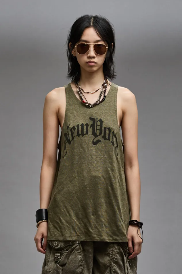 Women TShirts R13 New York Relaxed Tank 8211 Olive