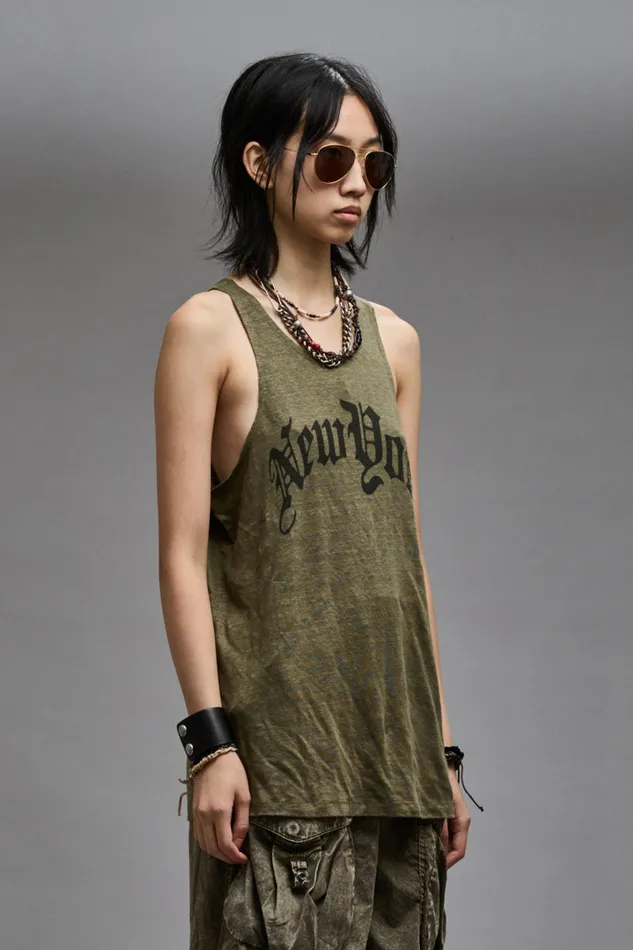 Women TShirts R13 New York Relaxed Tank 8211 Olive