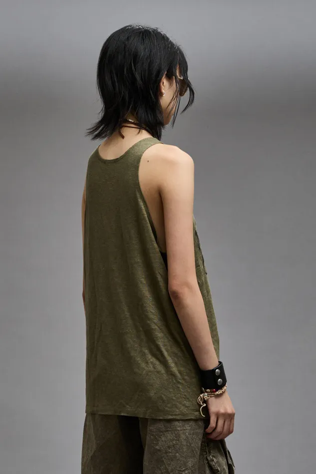 Women TShirts R13 New York Relaxed Tank 8211 Olive