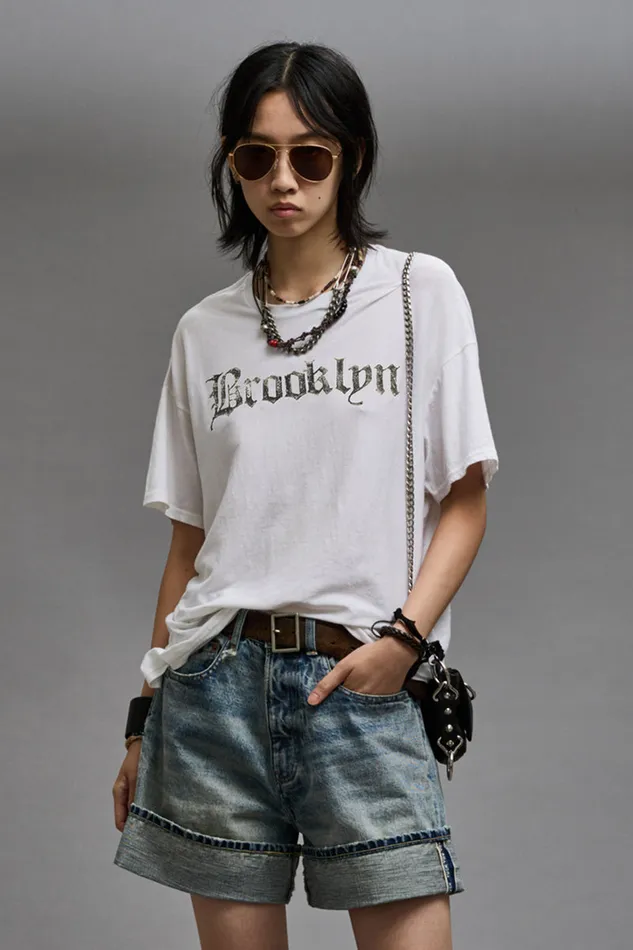 Women TShirts R13 R13 Brooklyn Relaxed T 8211 Ecru