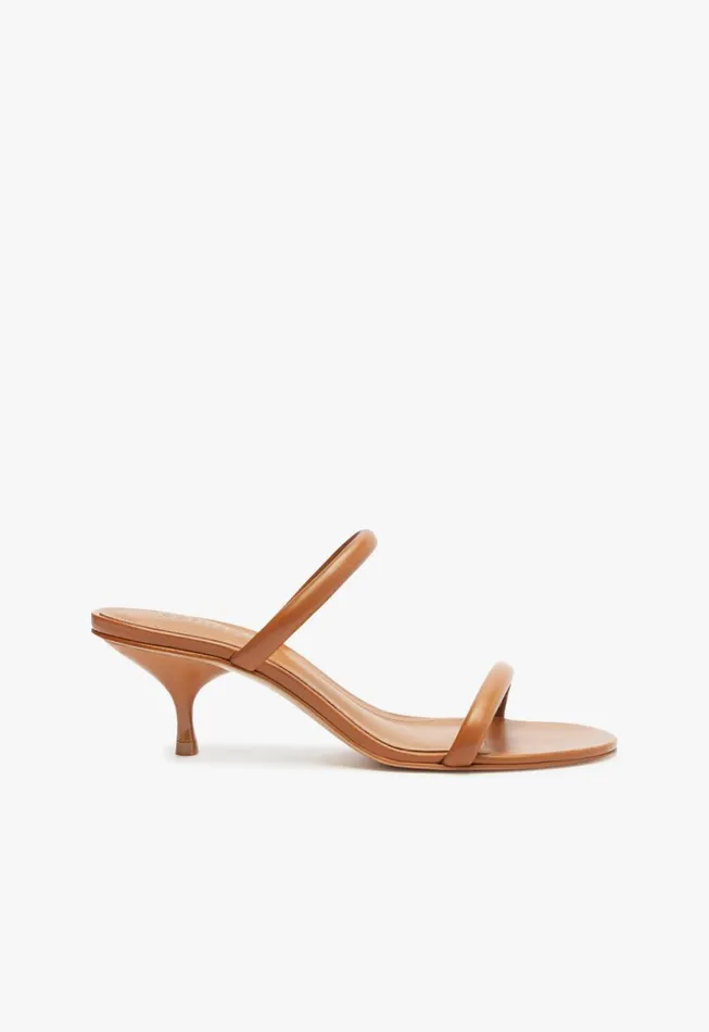 Women Taliah Mid Nappa Leather Sandal Honey Peach Schutz Shoes Mules