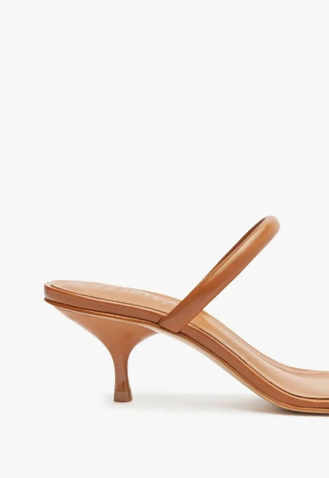Women Taliah Mid Nappa Leather Sandal Honey Peach Schutz Shoes Mules