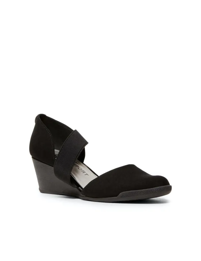 Women Tara Strap D039orsay Wedge Black Multi Fabric Anne Klein Wedges