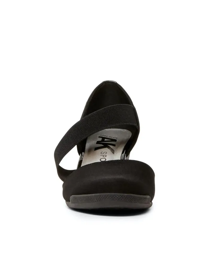 Women Tara Strap D039orsay Wedge Black Multi Fabric Anne Klein Wedges